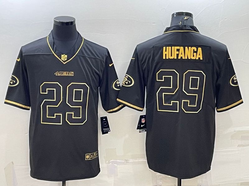 Men San Francisco 49ers #29 Hufanga Black Gold 2022 Nike Limited Vapor Untouchable NFL Jersey
